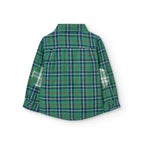 Camicia cotone quadri per bimbo verde