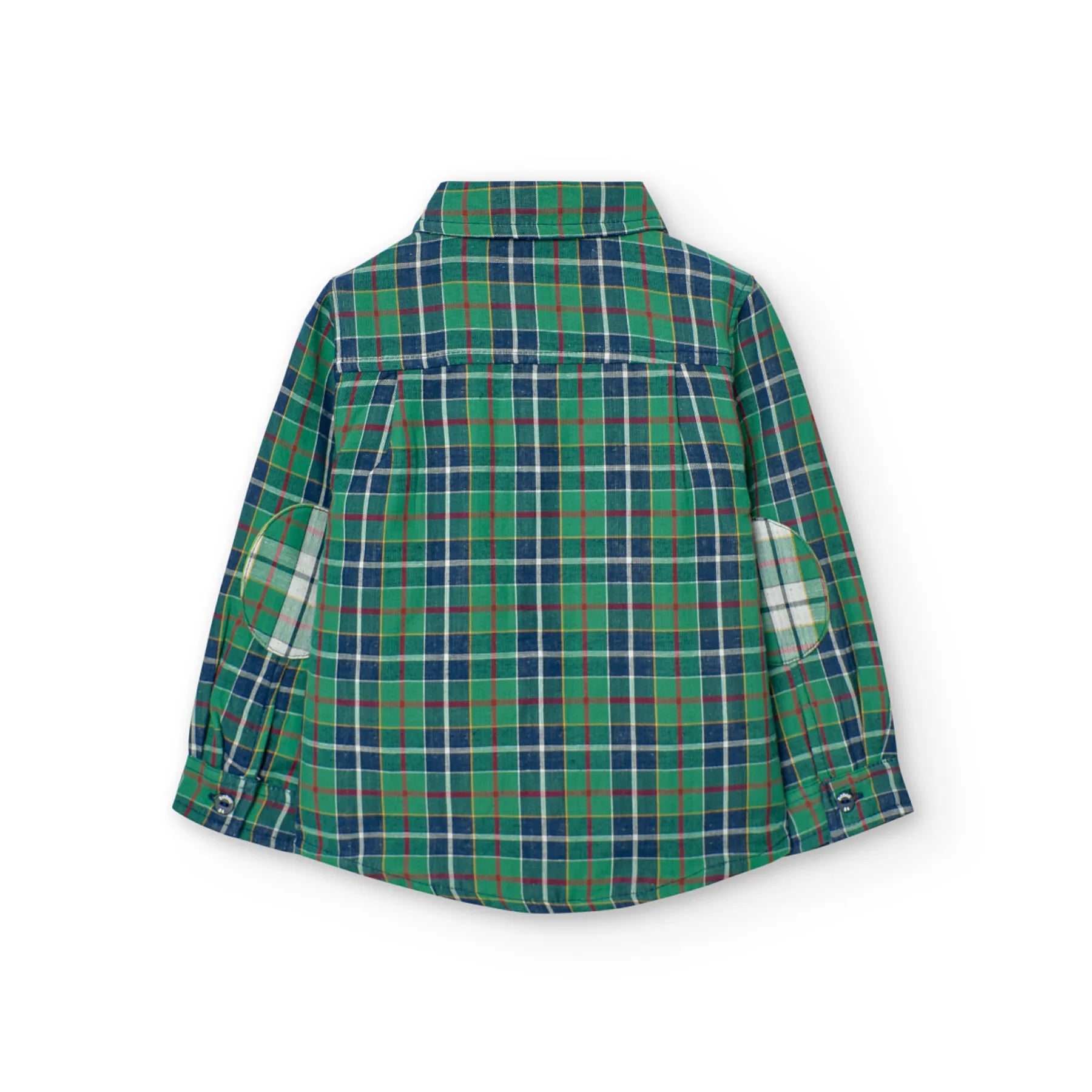 Camicia cotone quadri per bimbo verde