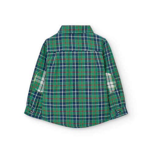 Camicia cotone quadri per bimbo verde