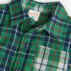 Camicia cotone quadri per bimbo verde