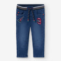 Pantaloni jeans con elastico colorato