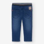 Pantaloni jeans con elastico colorato