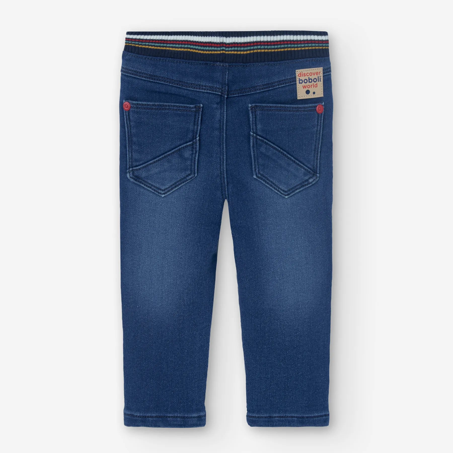 Pantaloni jeans con elastico colorato