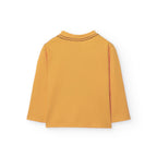 T-shirt manica lunga mostarda scritta