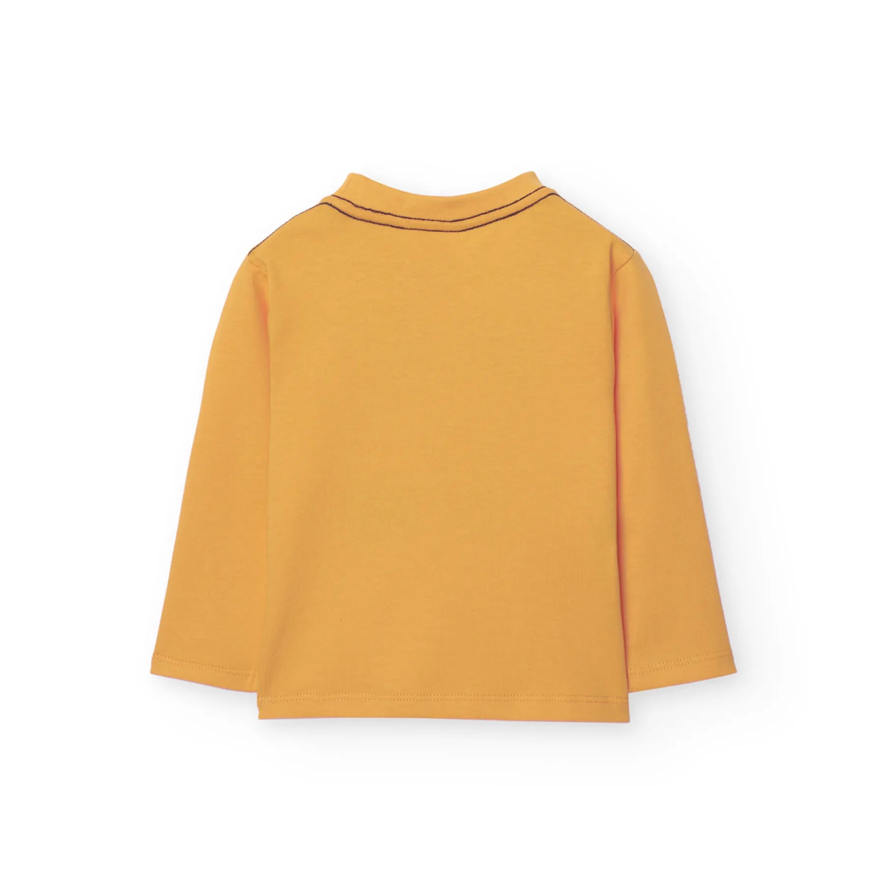T-shirt manica lunga mostarda scritta
