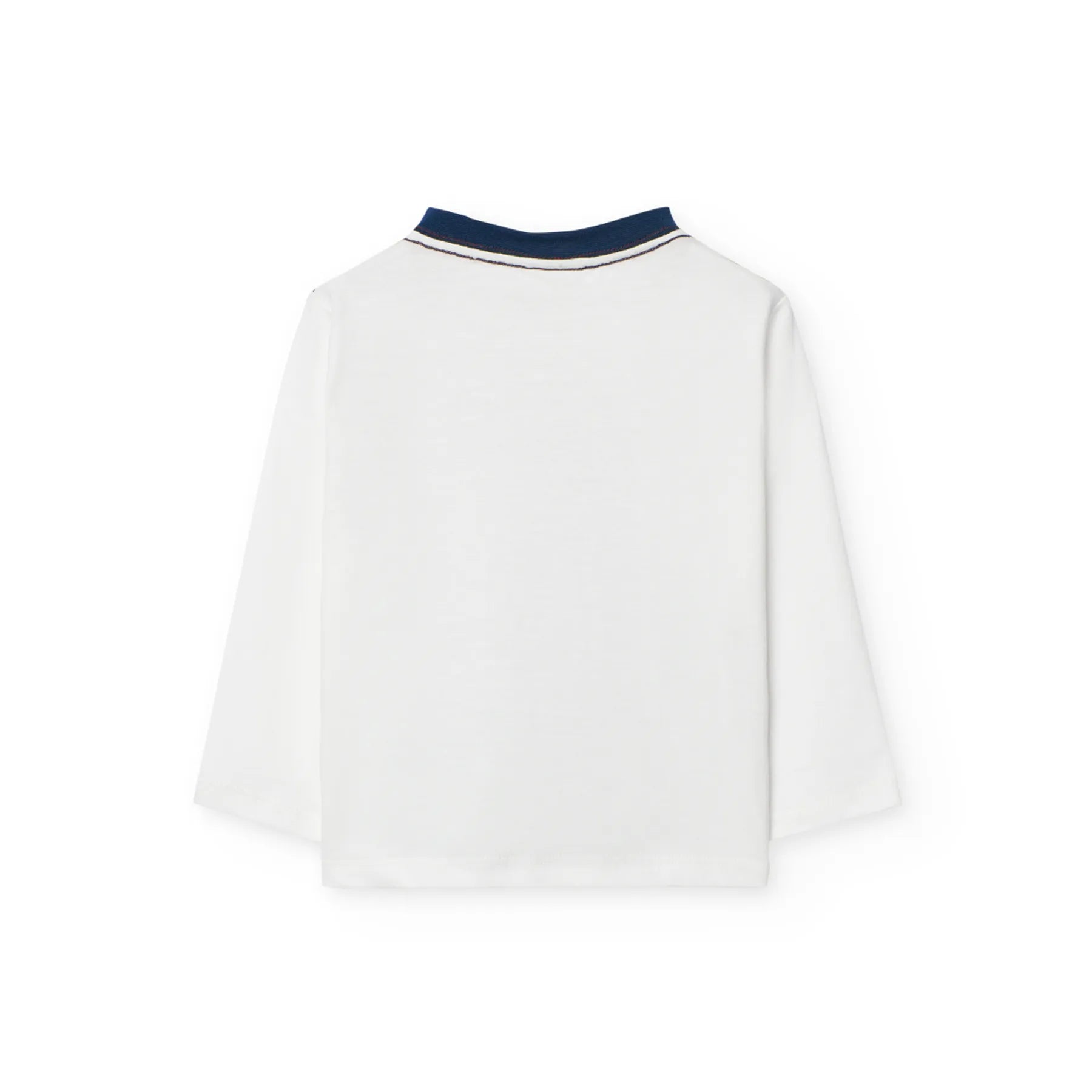 T-shirt manica lungo stampa lupo bianca