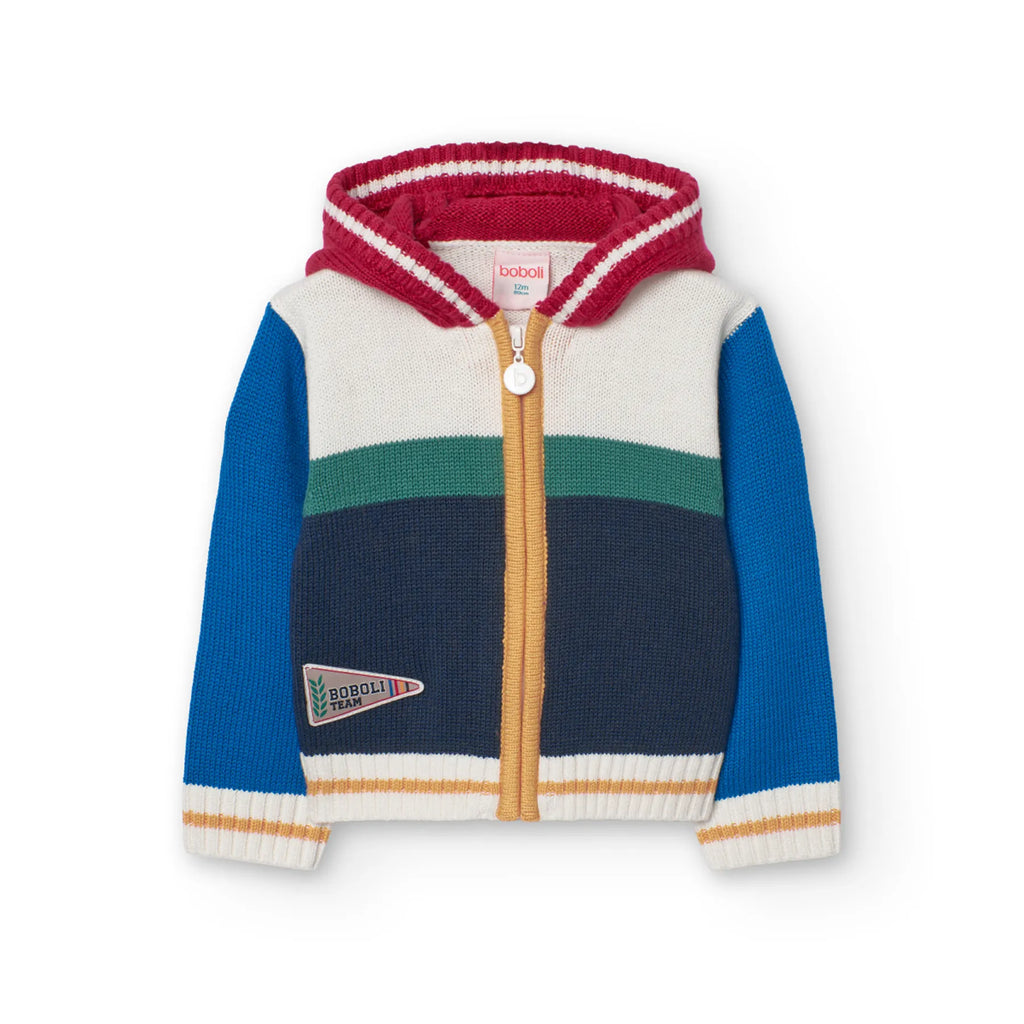 Cardigan con cappuccio e cerniera