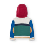 Cardigan con cappuccio e cerniera
