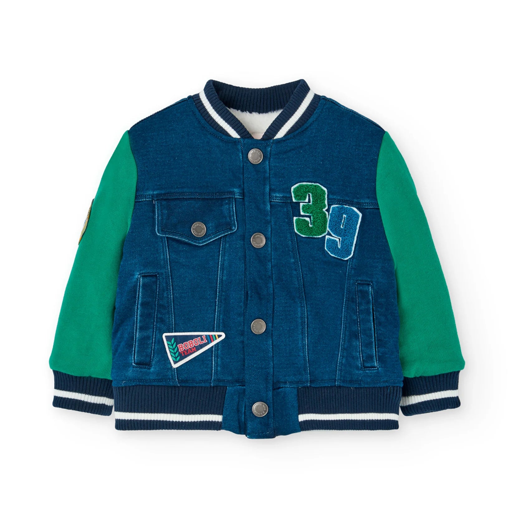 Giubbotto jeans per bimbo imbottito sherpa