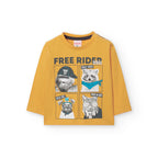 T-shirt manica lunga bambino stampa cani