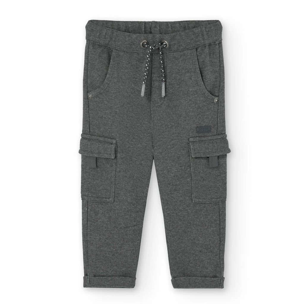 Pantaloni per bimbo con tasconi antracite