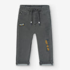 Pantaloni jeans con applicazioni bimbo grigio