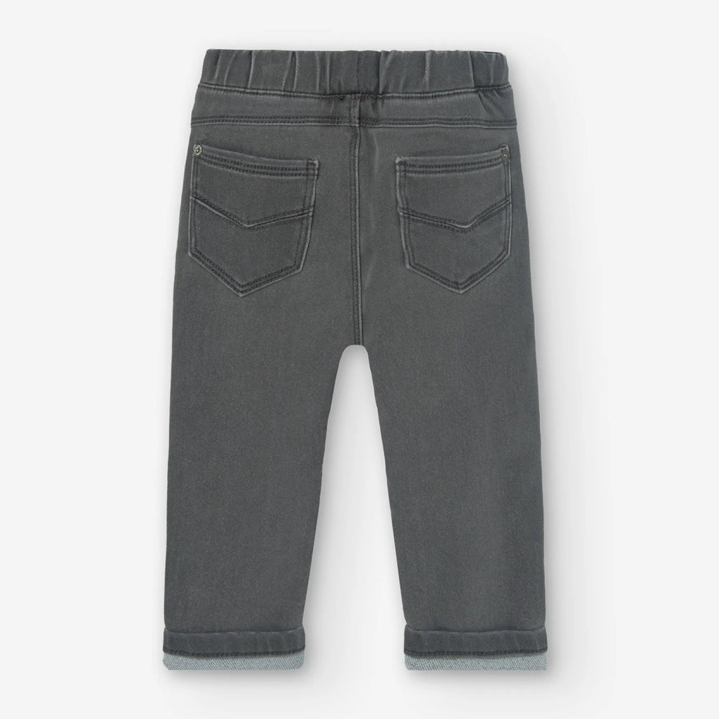 Pantaloni jeans con applicazioni bimbo grigio