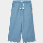 Pantaloni jeans gamba dritta con ricamo sul fondo