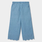 Pantaloni jeans gamba dritta con ricamo sul fondo