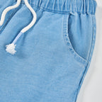 Pantaloni jeans gamba dritta con ricamo sul fondo