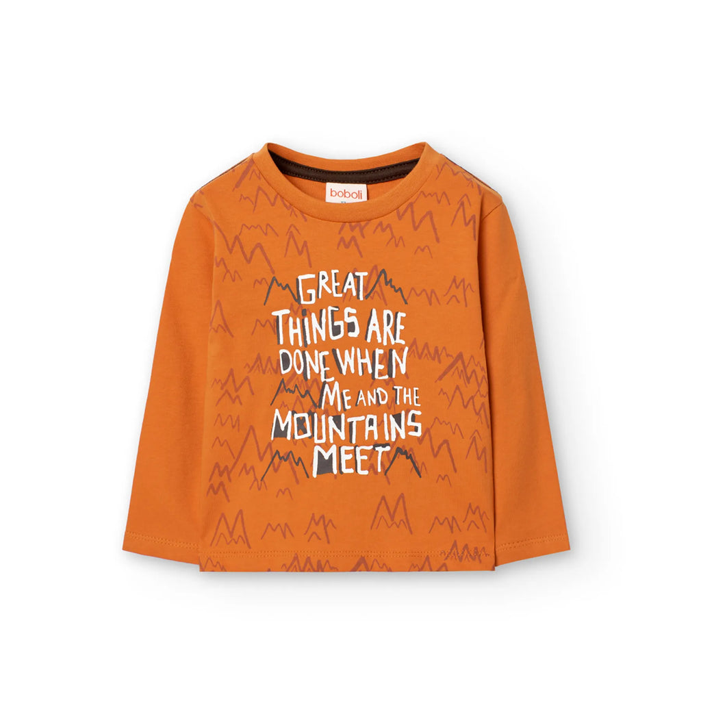 T-shirt manica lunga caramello
