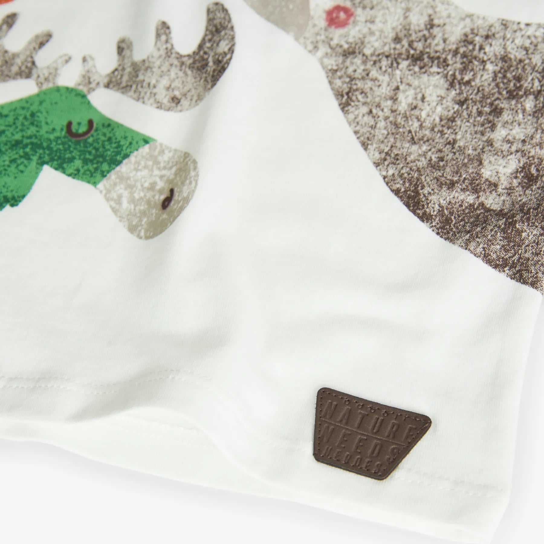 T-shirt manica lunga con disegni di animali maniche a contrasto