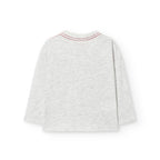 T-shirt manica lunga grigio chiaro con stampa wild