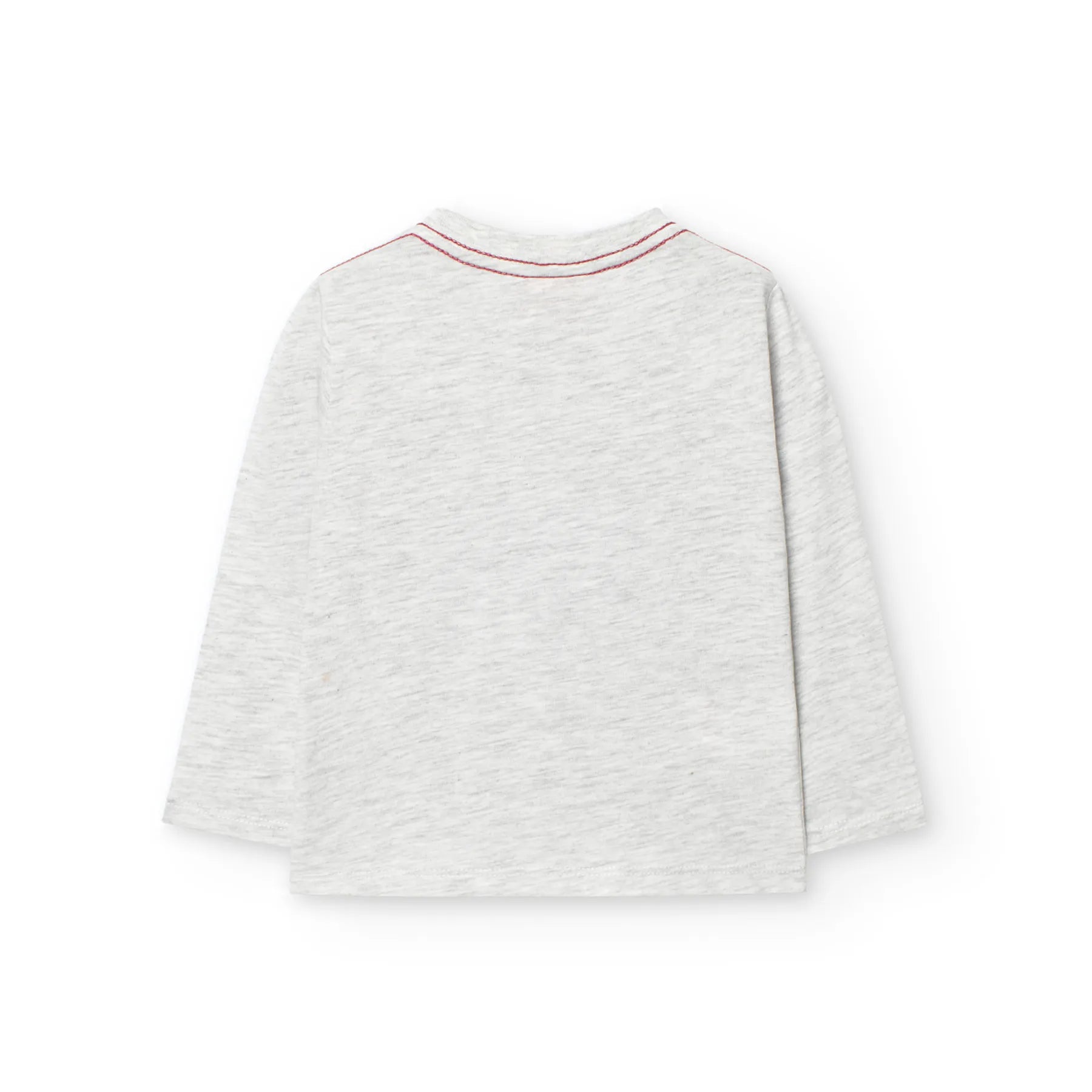 T-shirt manica lunga grigio chiaro con stampa wild