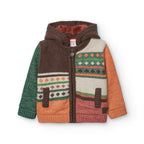 Cardigan con cerniera e cappuccio staccabile