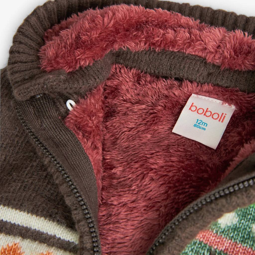 Cardigan con cerniera e cappuccio staccabile