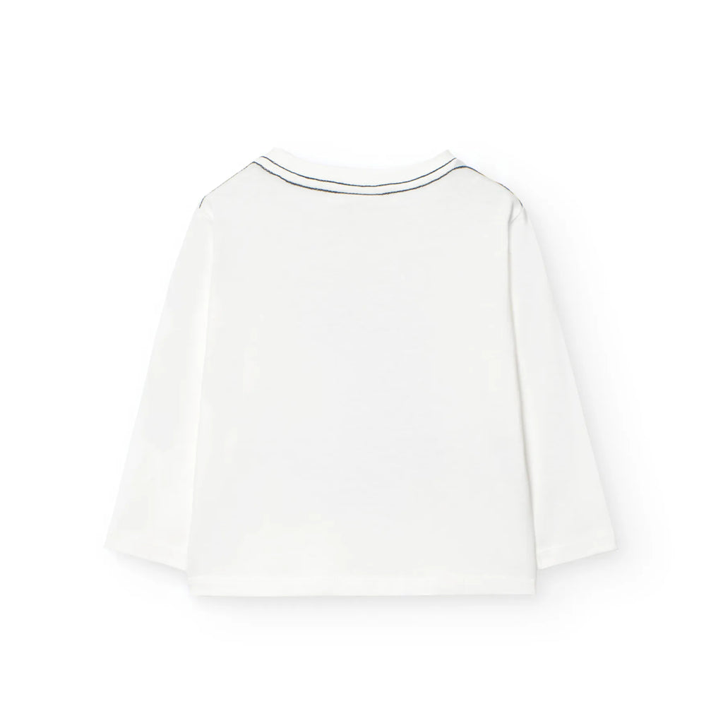 T-shirt manica lunga bianca stampa street bianco