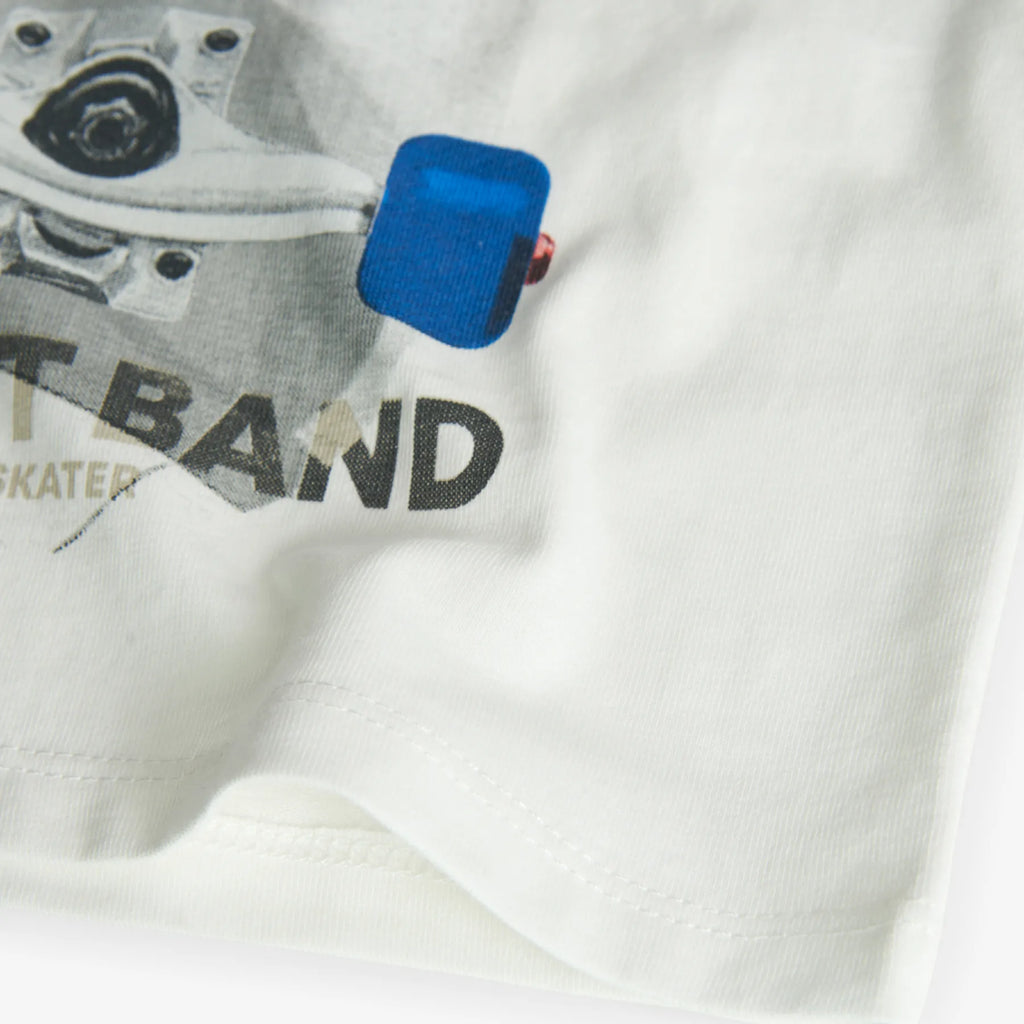 T-shirt manica lunga bianca stampa street bianco