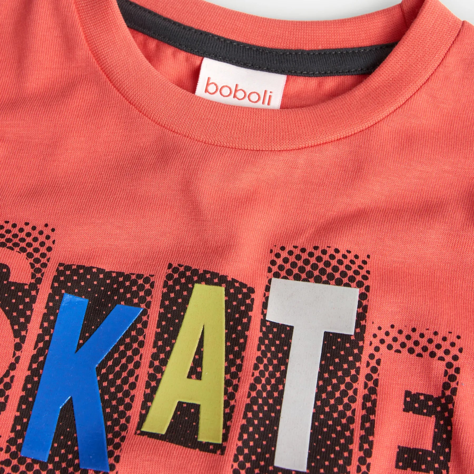 T-shirt manica lunga con maniche bicolor, paprika