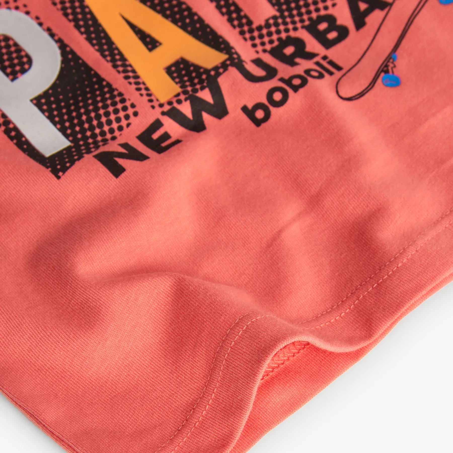 T-shirt manica lunga con maniche bicolor, paprika