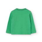 T-shirt manica lunga verde stampa skateboard verde