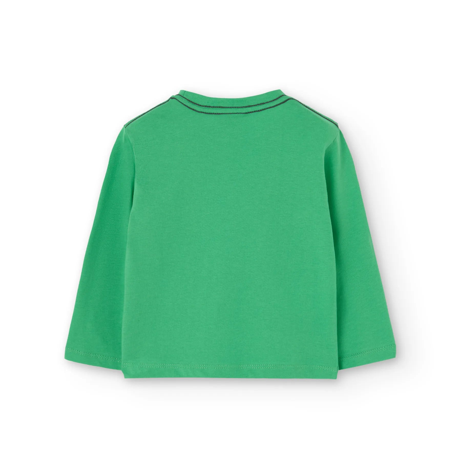 T-shirt manica lunga verde stampa skateboard verde