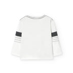 T-shirt manica lunga con stampa skateboard bianca