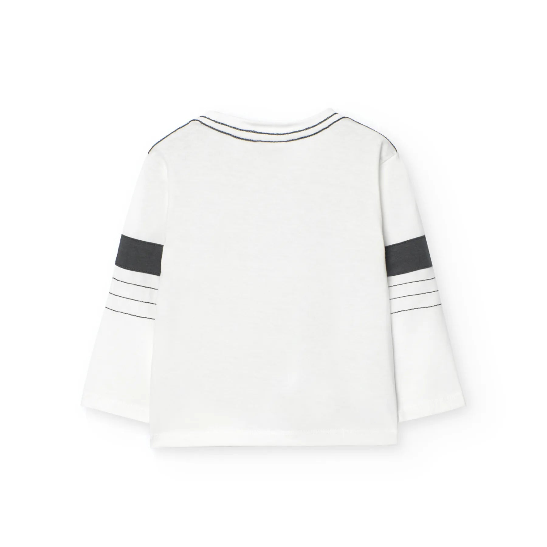 T-shirt manica lunga con stampa skateboard bianca