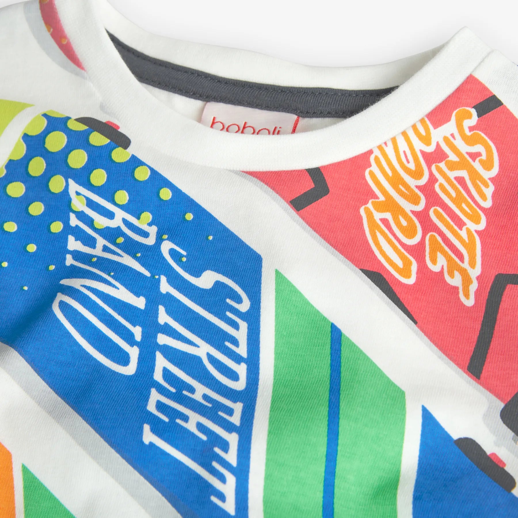 T-shirt manica lunga con stampa skateboard bianca