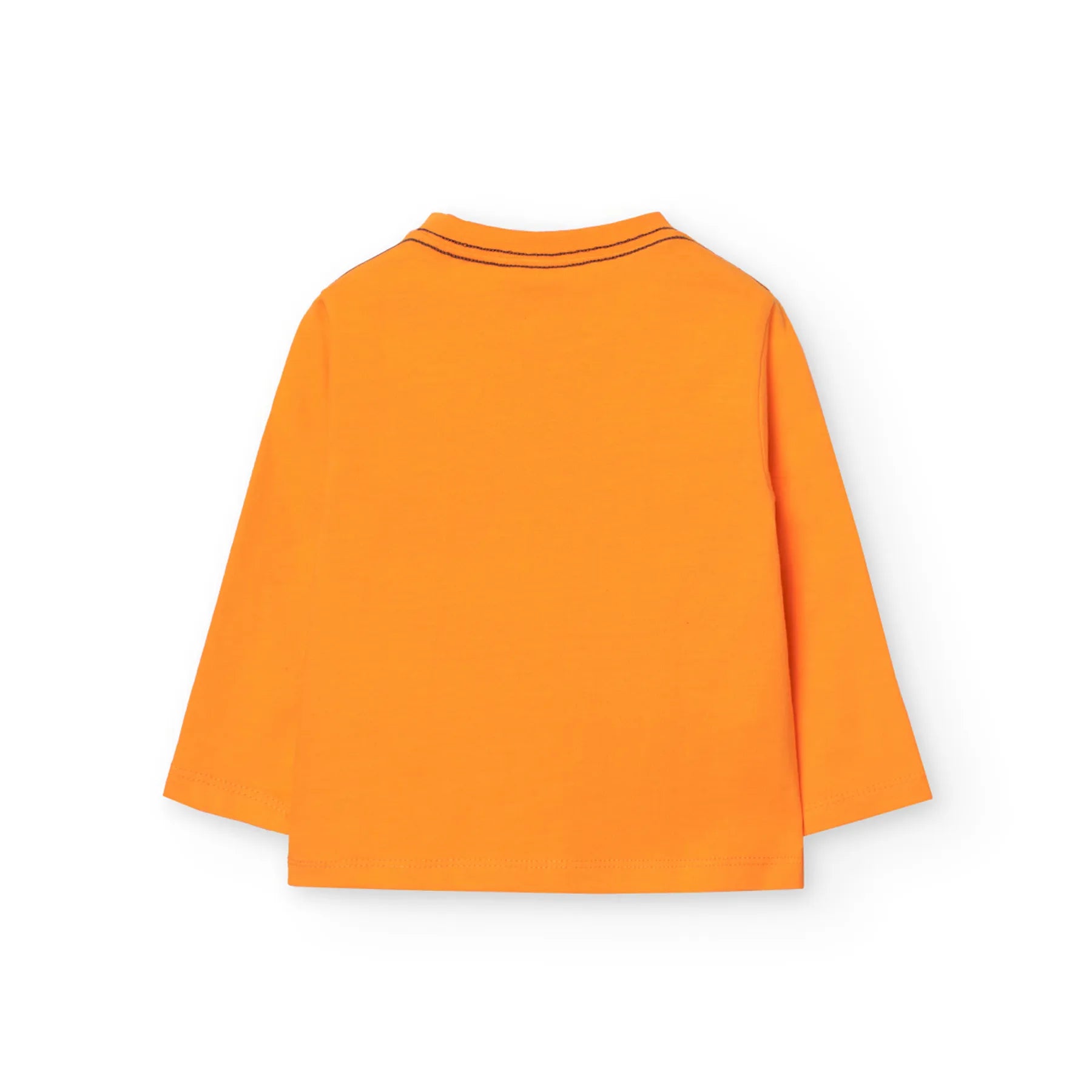 T-shirt manica lunga arancione con stampa orso arancione
