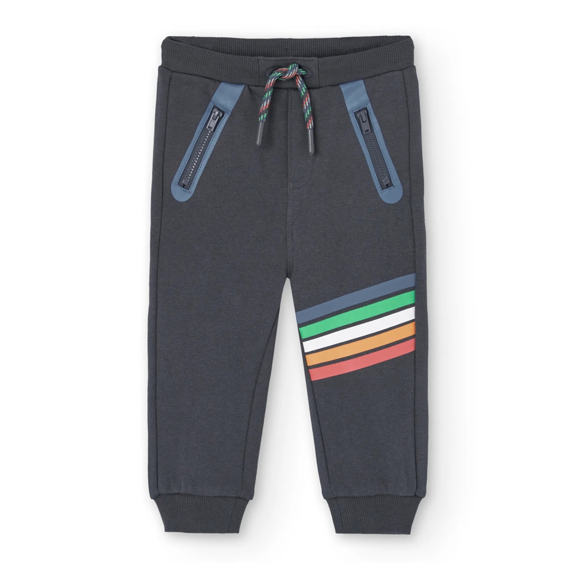 Pantaloni tuta con applicazioni colorate antracite