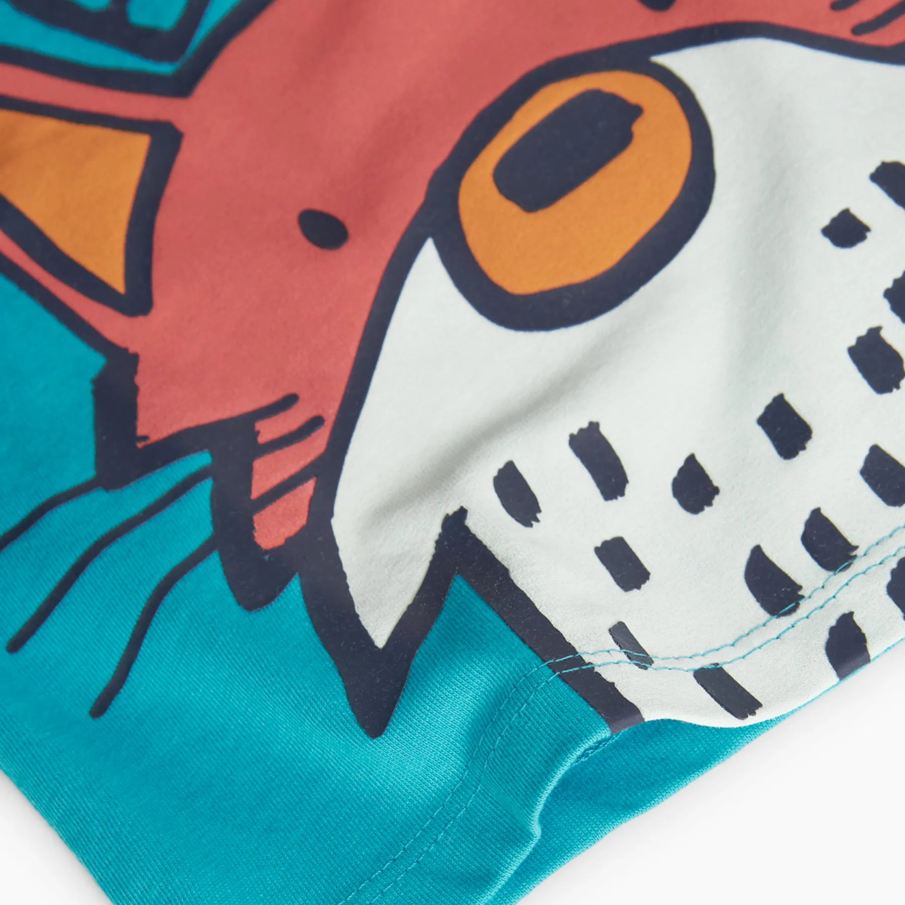 T-shirt manica lunga stampa sul davanti blu marinaio