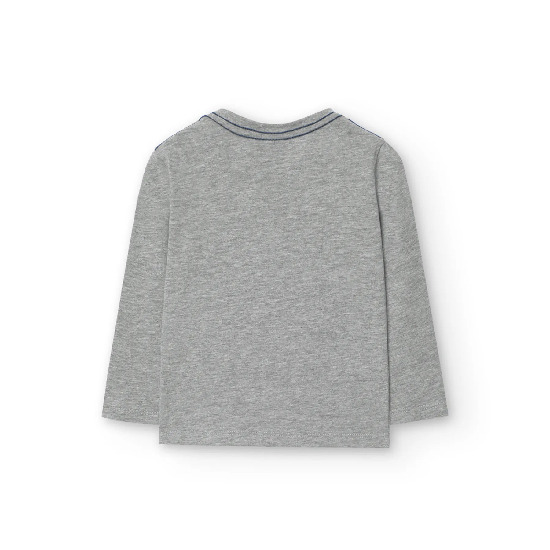 T-shirt manica lunga stampa sul davanti blu marinaio