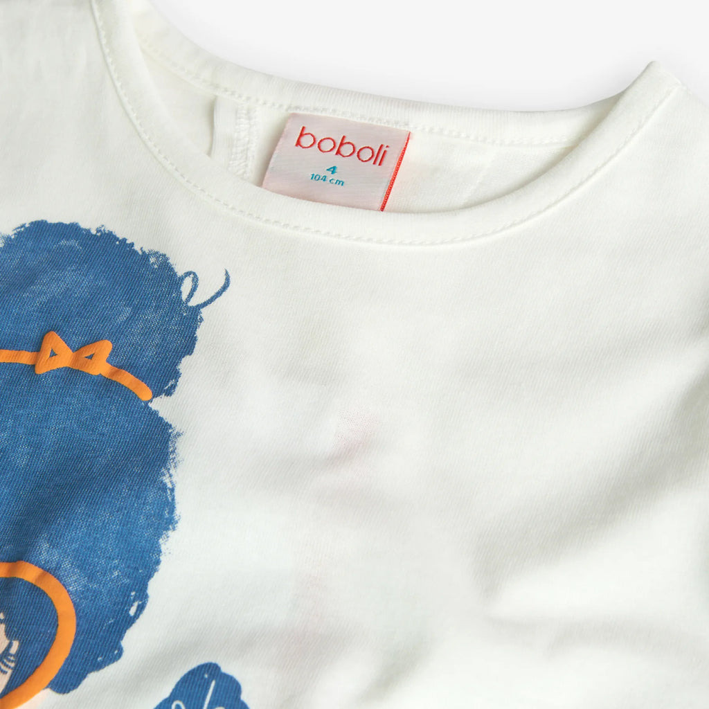 T-shirt manica lunga bianca spacchetto sul retro bianca