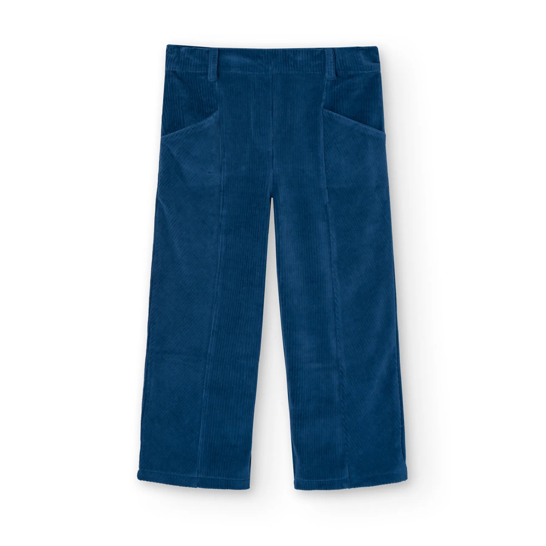 Pantaloni velluto a palazzo blu ragazza