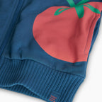 Felpa con cappuccio blu stampa verdura