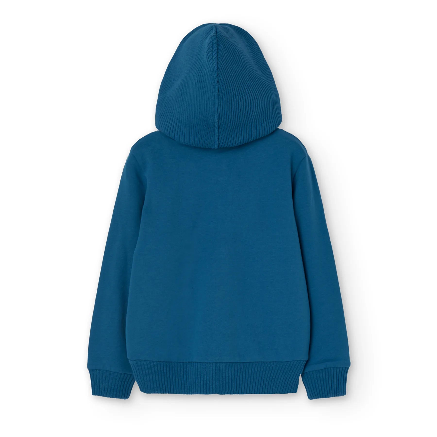 Felpa con cappuccio blu stampa verdura