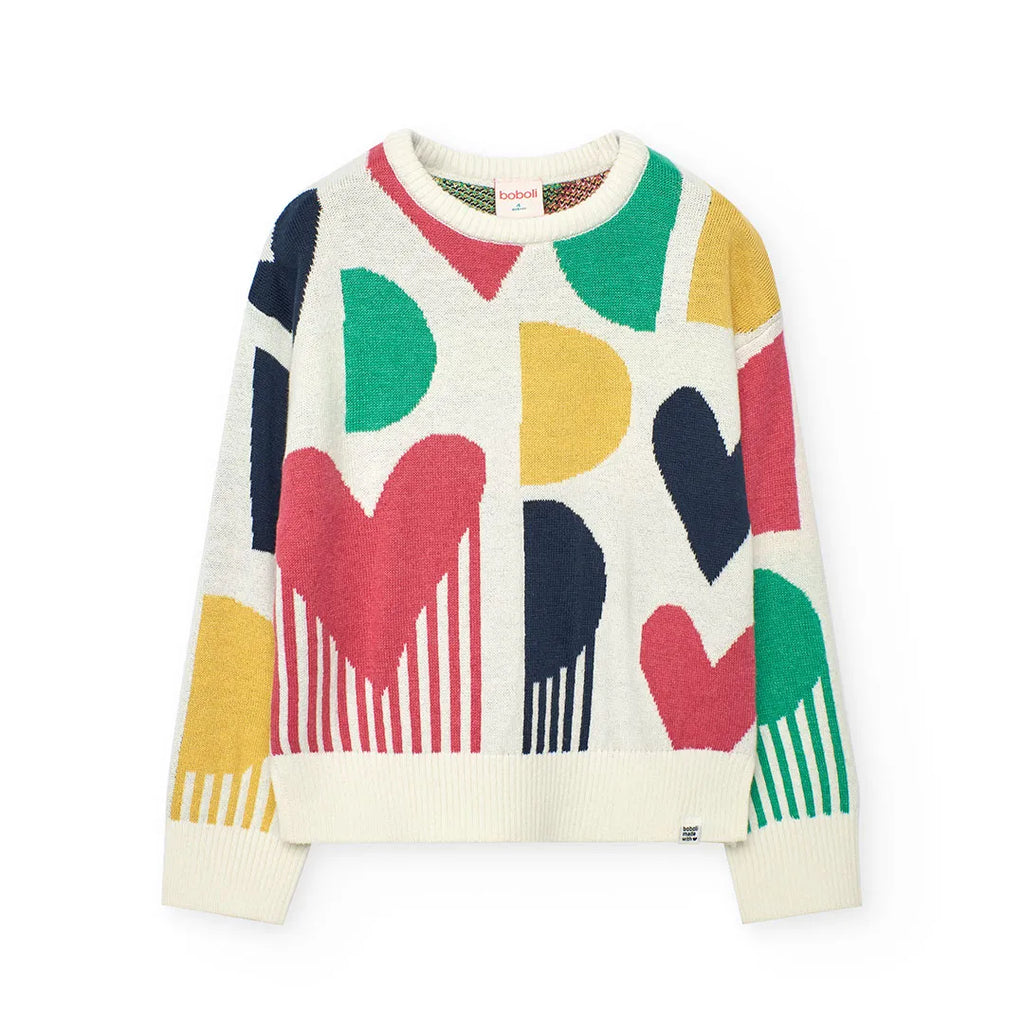 Maglione stampa cuore ragazza