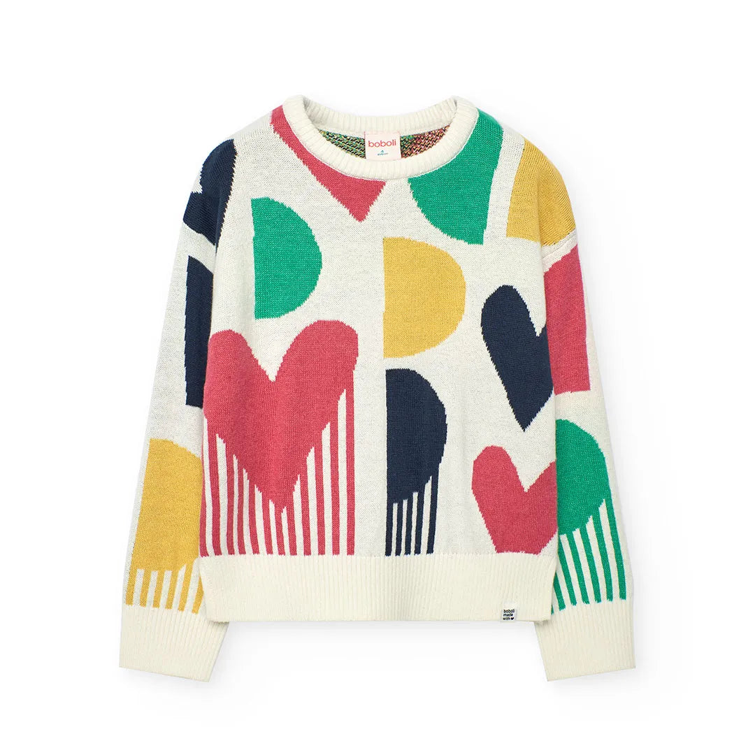 Maglione stampa cuore ragazza