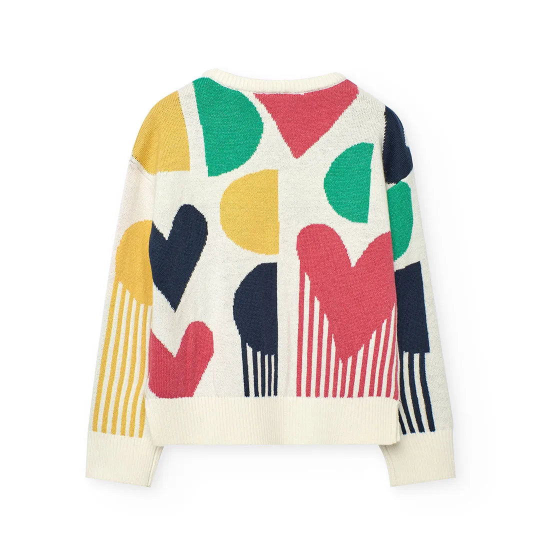 Maglione stampa cuore ragazza