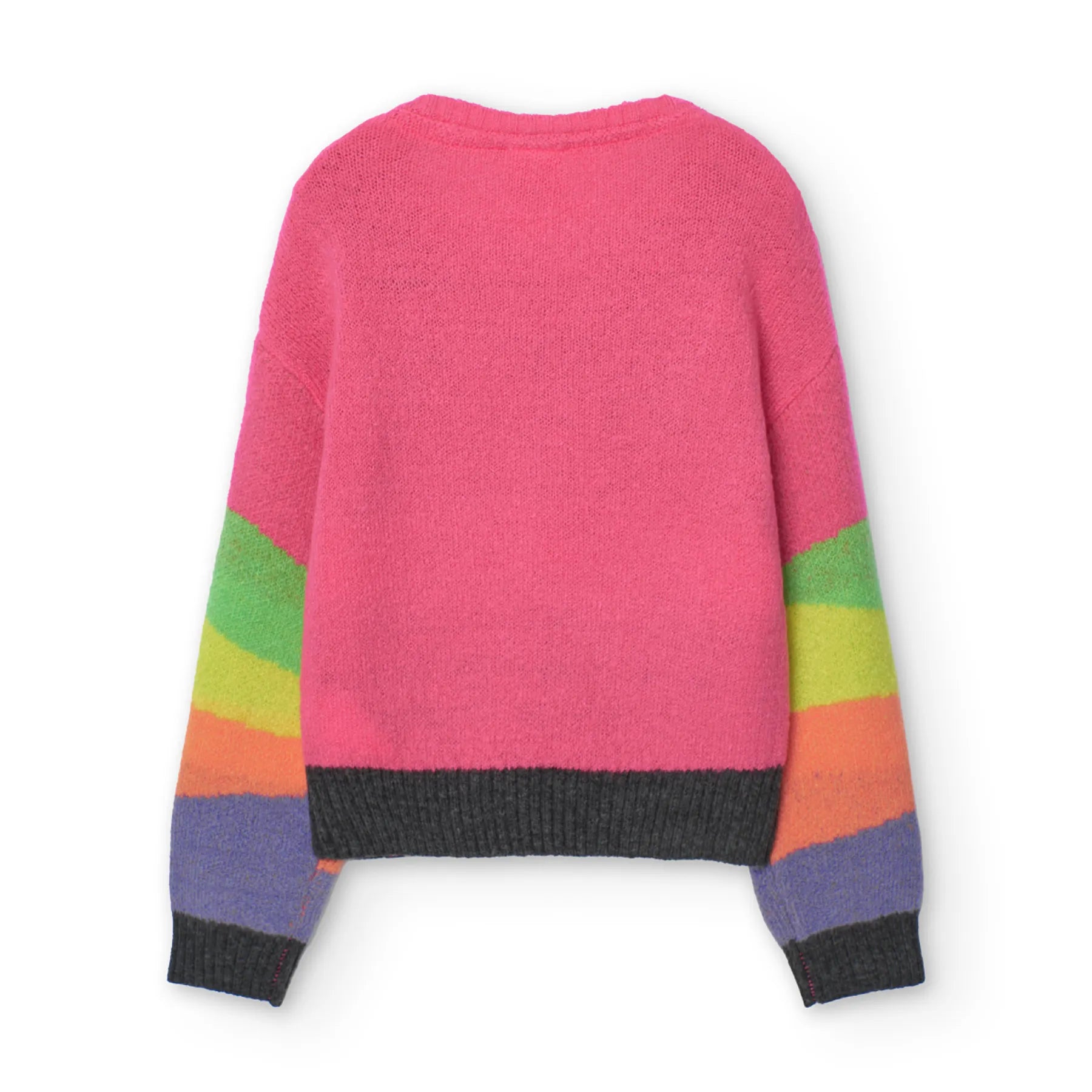 Maglione girocollo fucsia sciatori
