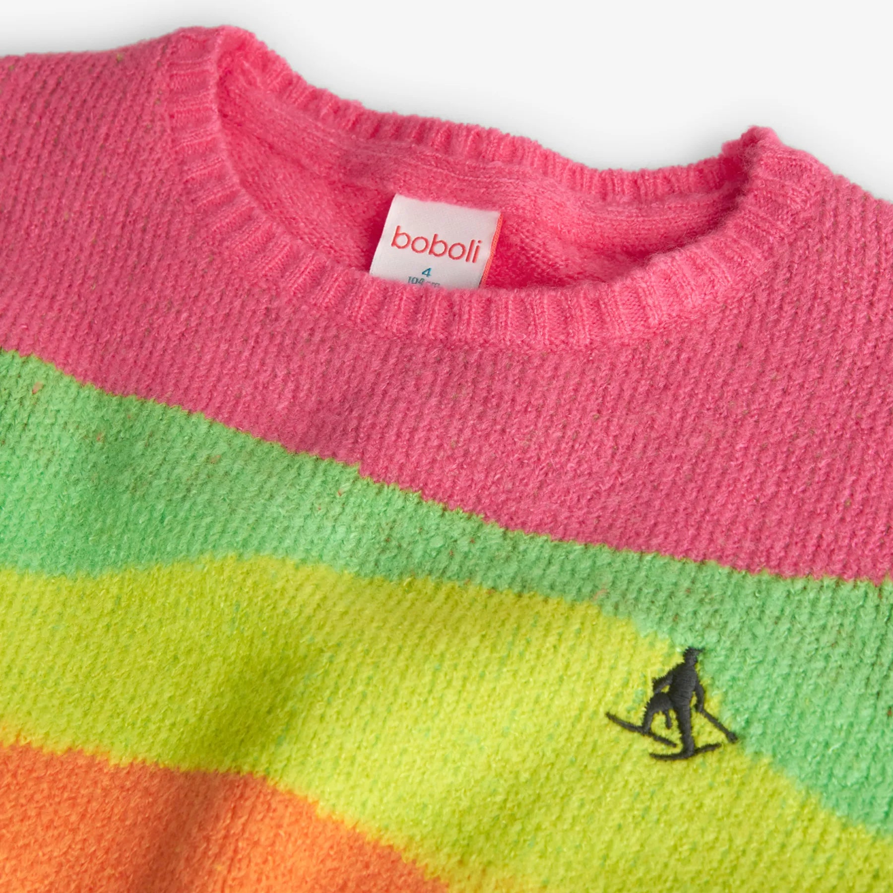 Maglione girocollo fucsia sciatori