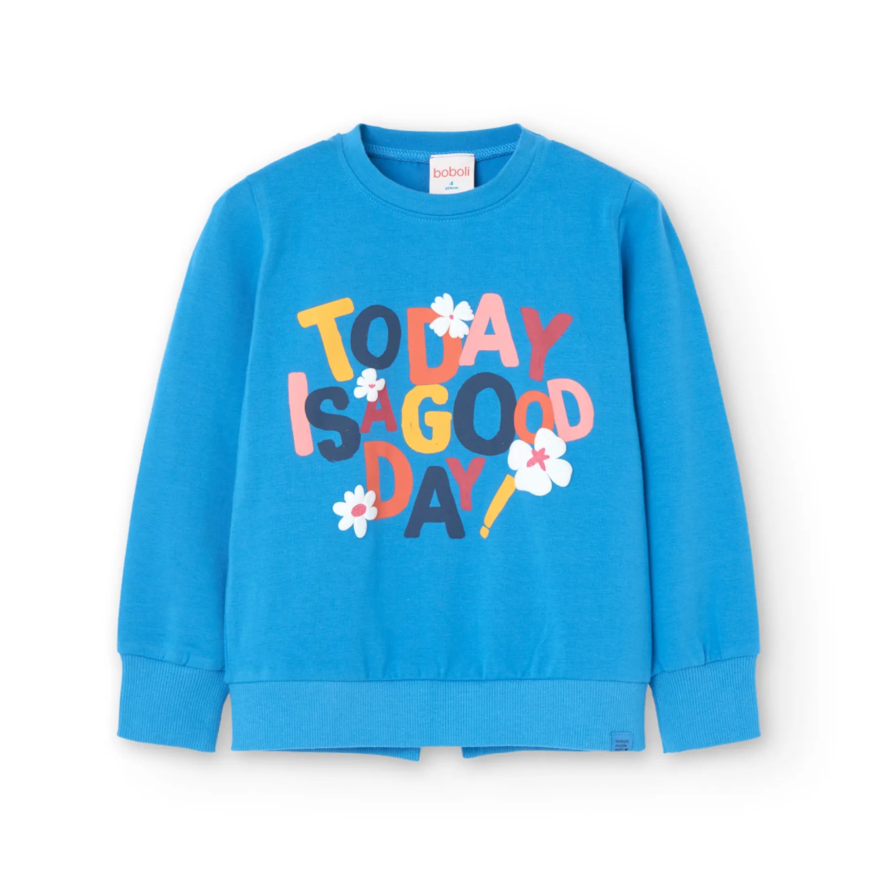 T-shirt manica lunga blu spacchetti retro