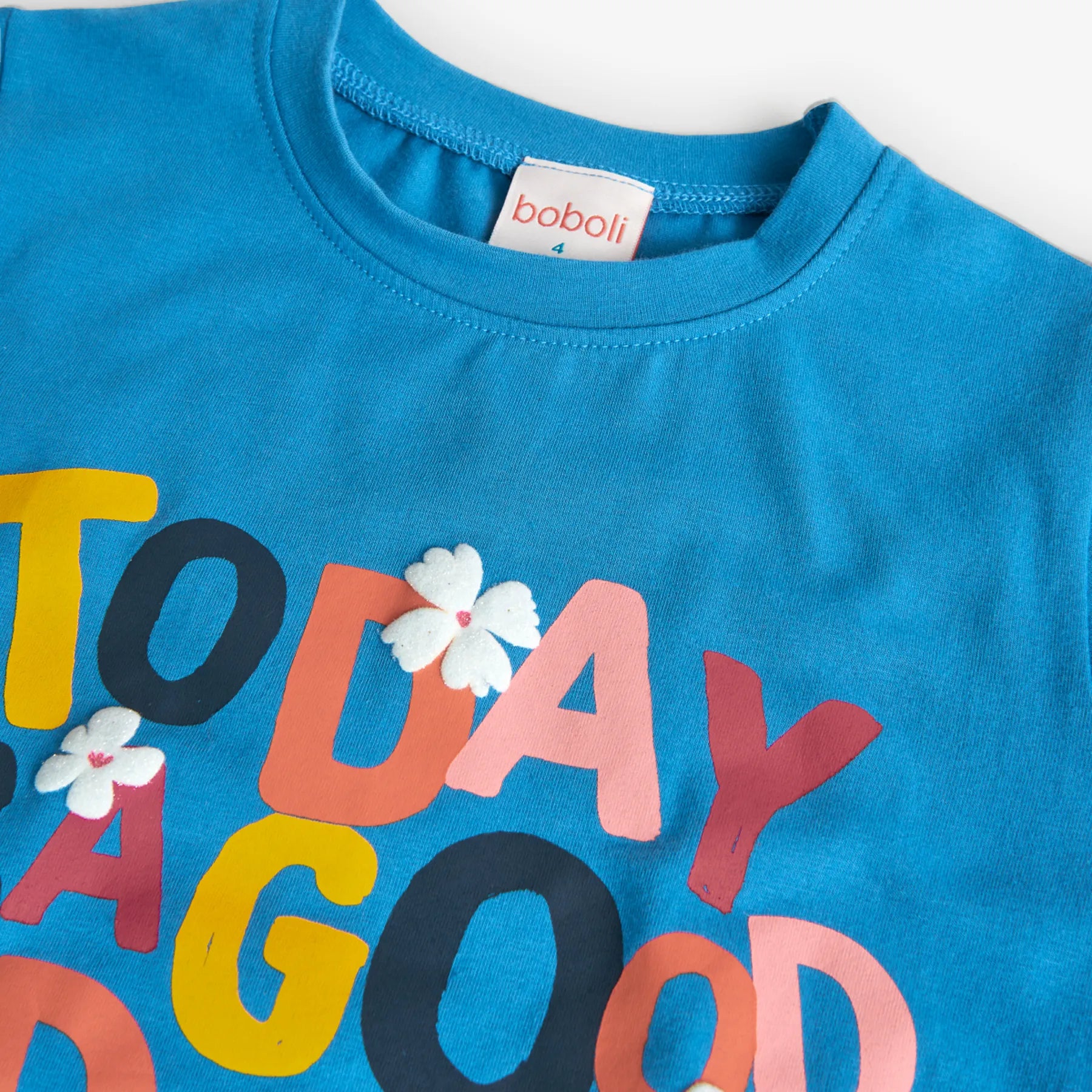 T-shirt manica lunga blu spacchetti retro